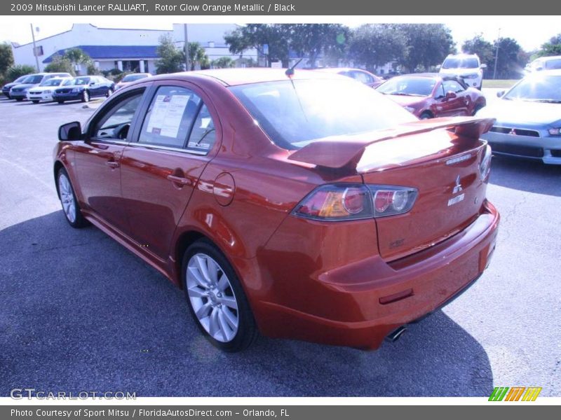 Rotor Glow Orange Metallic / Black 2009 Mitsubishi Lancer RALLIART