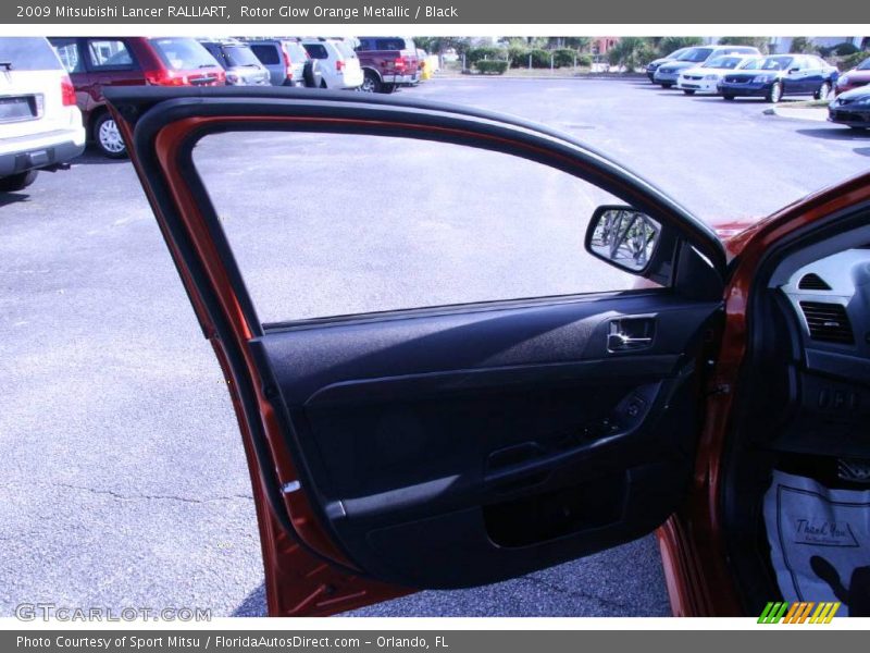 Rotor Glow Orange Metallic / Black 2009 Mitsubishi Lancer RALLIART