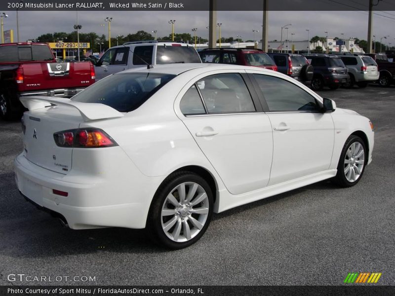 Wicked White Satin / Black 2009 Mitsubishi Lancer RALLIART