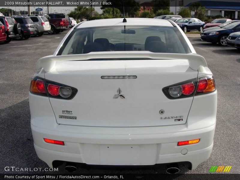 Wicked White Satin / Black 2009 Mitsubishi Lancer RALLIART