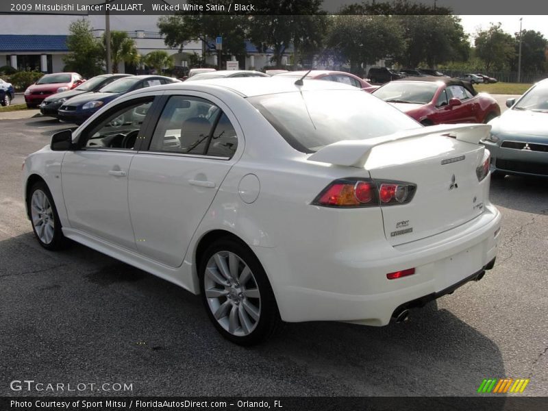 Wicked White Satin / Black 2009 Mitsubishi Lancer RALLIART