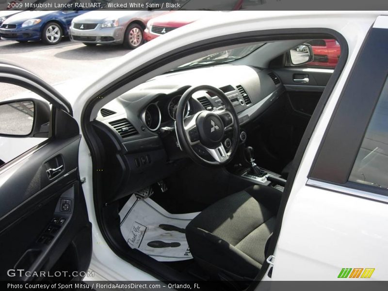 Wicked White Satin / Black 2009 Mitsubishi Lancer RALLIART