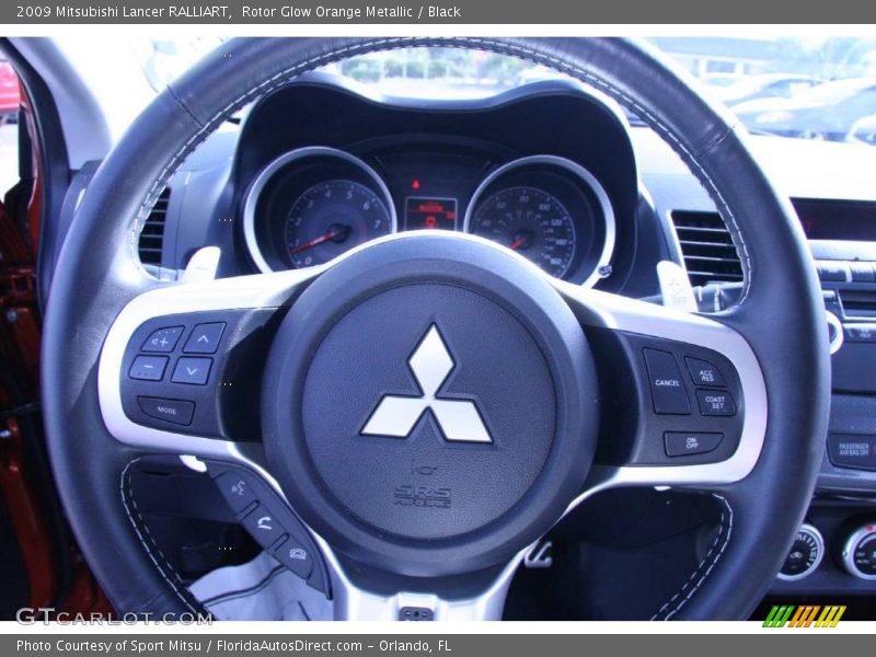 Rotor Glow Orange Metallic / Black 2009 Mitsubishi Lancer RALLIART