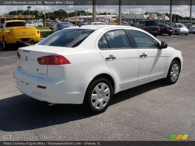 Wicked White / Black 2008 Mitsubishi Lancer DE