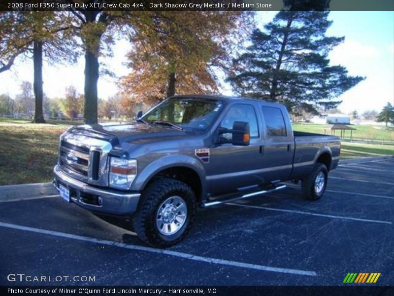 Dark Shadow Grey Metallic / Medium Stone 2008 Ford F350 Super Duty XLT Crew Cab 4x4
