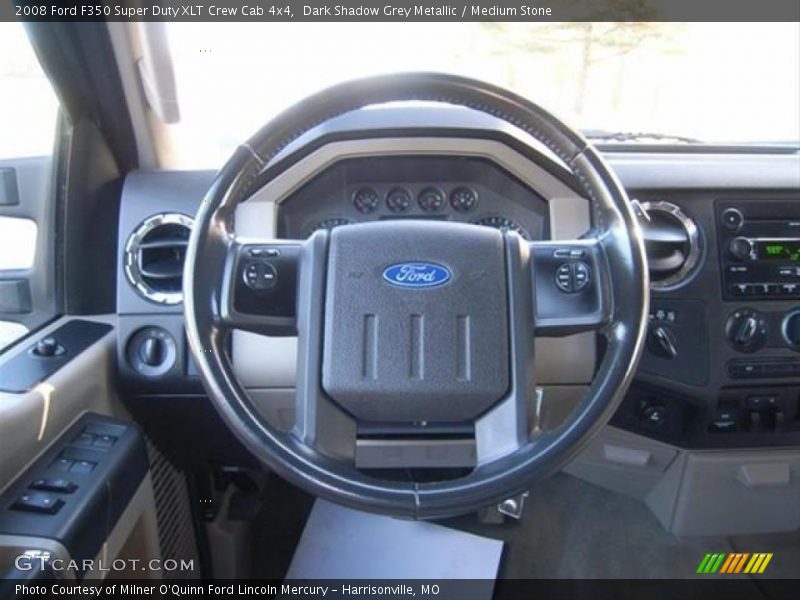 Dark Shadow Grey Metallic / Medium Stone 2008 Ford F350 Super Duty XLT Crew Cab 4x4