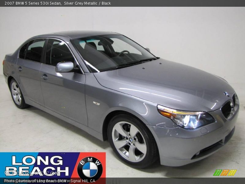 Silver Grey Metallic / Black 2007 BMW 5 Series 530i Sedan