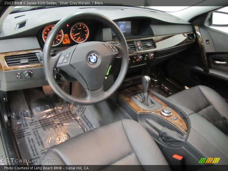 Silver Grey Metallic / Black 2007 BMW 5 Series 530i Sedan