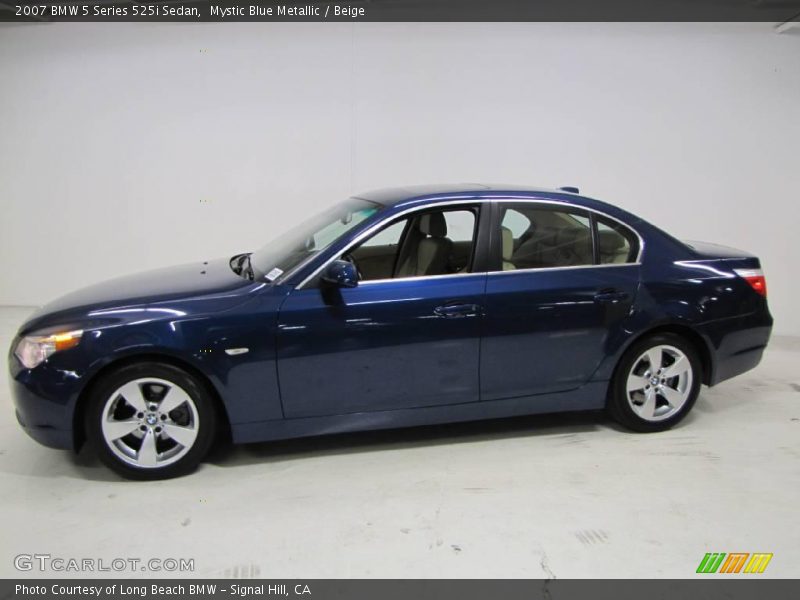 Mystic Blue Metallic / Beige 2007 BMW 5 Series 525i Sedan