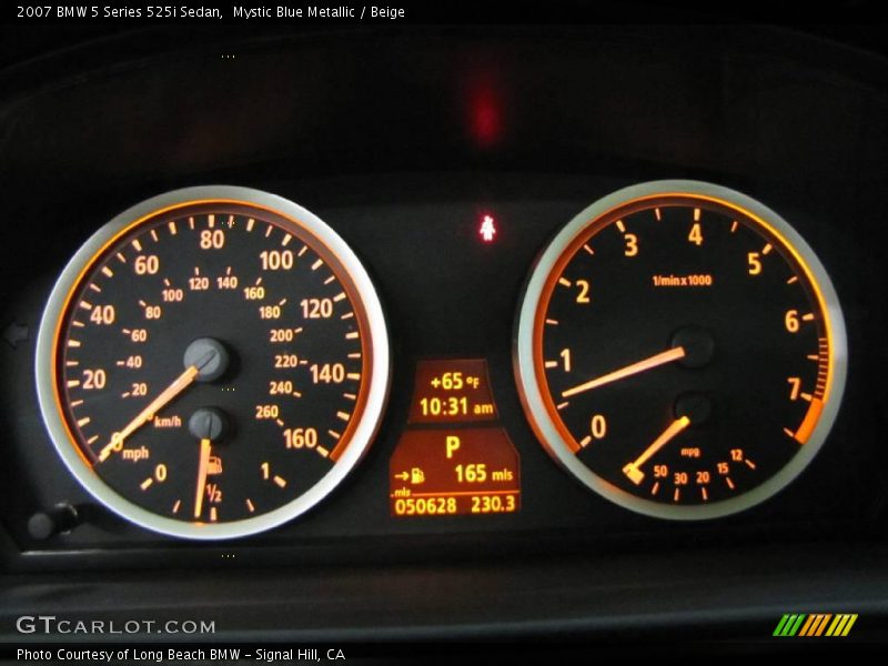 Mystic Blue Metallic / Beige 2007 BMW 5 Series 525i Sedan