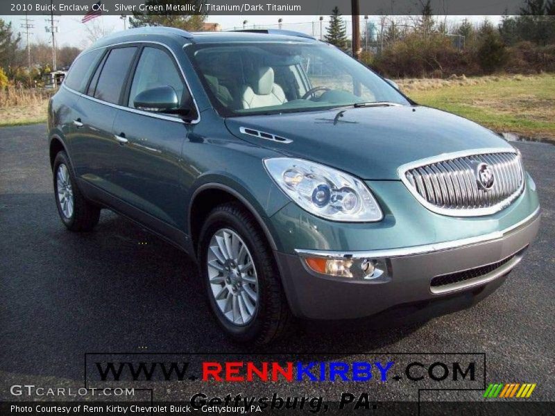 Silver Green Metallic / Titanium/Dark Titanium 2010 Buick Enclave CXL