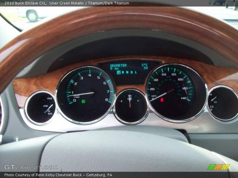 Silver Green Metallic / Titanium/Dark Titanium 2010 Buick Enclave CXL