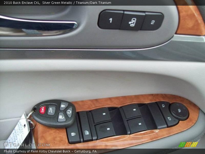 Silver Green Metallic / Titanium/Dark Titanium 2010 Buick Enclave CXL