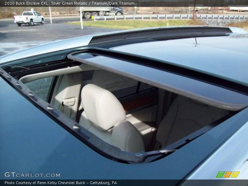 Silver Green Metallic / Titanium/Dark Titanium 2010 Buick Enclave CXL