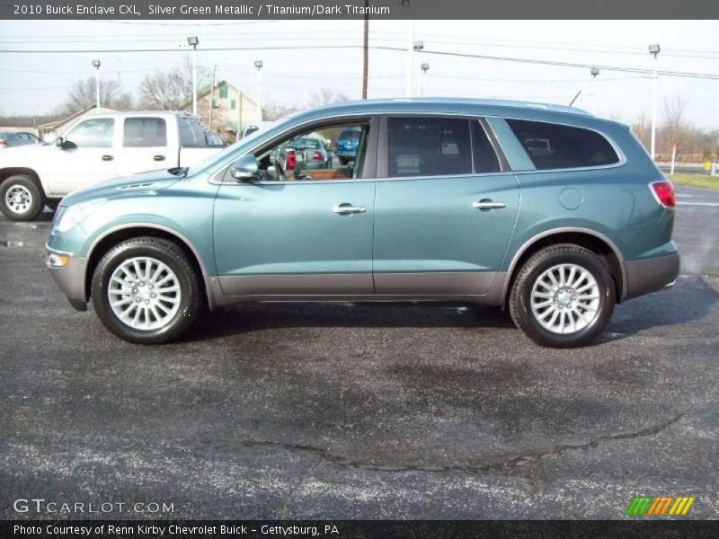 Silver Green Metallic / Titanium/Dark Titanium 2010 Buick Enclave CXL