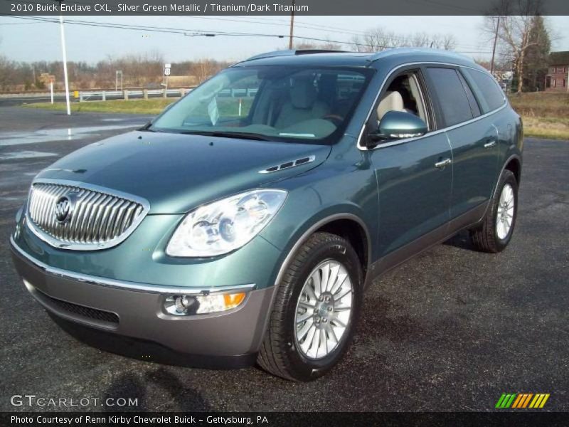 Silver Green Metallic / Titanium/Dark Titanium 2010 Buick Enclave CXL