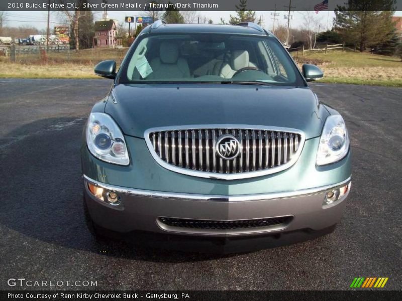 Silver Green Metallic / Titanium/Dark Titanium 2010 Buick Enclave CXL