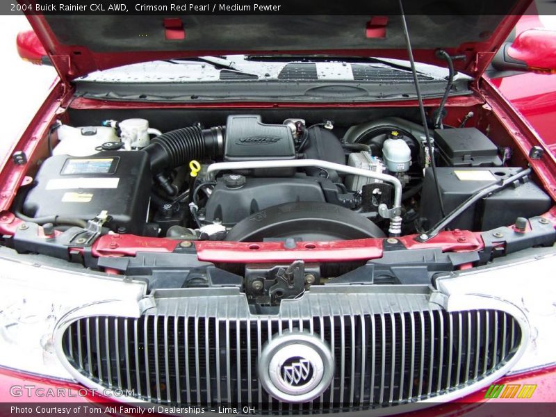 Crimson Red Pearl / Medium Pewter 2004 Buick Rainier CXL AWD