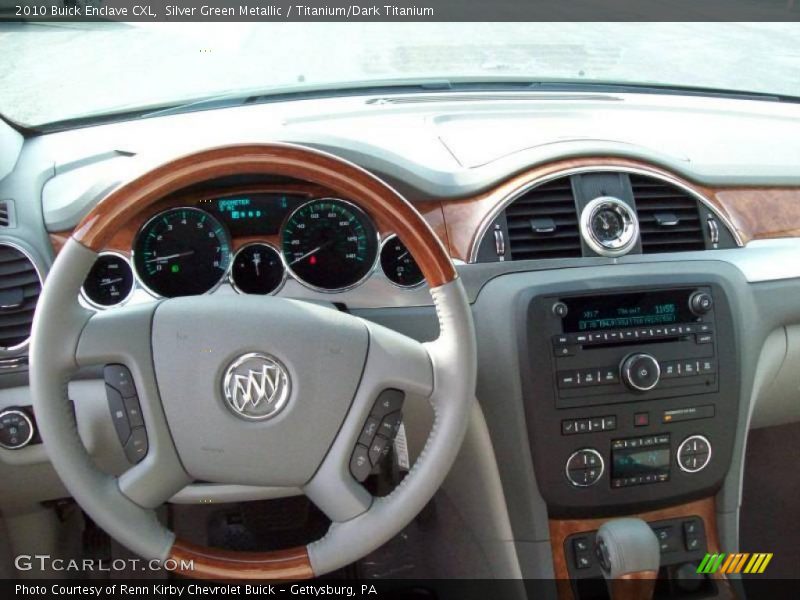 Silver Green Metallic / Titanium/Dark Titanium 2010 Buick Enclave CXL