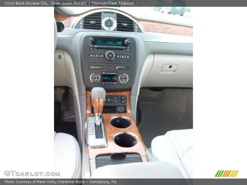 Silver Green Metallic / Titanium/Dark Titanium 2010 Buick Enclave CXL