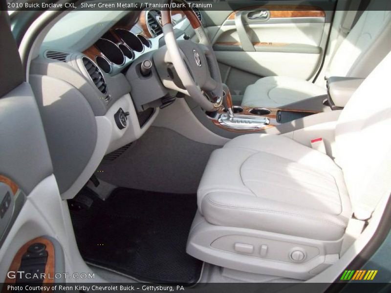 Silver Green Metallic / Titanium/Dark Titanium 2010 Buick Enclave CXL