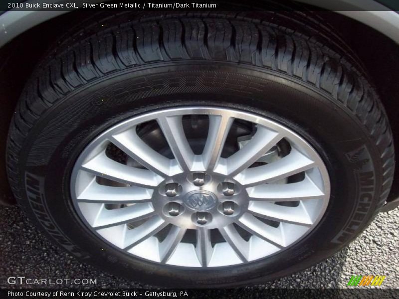Silver Green Metallic / Titanium/Dark Titanium 2010 Buick Enclave CXL