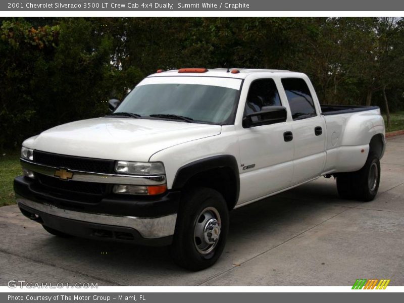 Summit White / Graphite 2001 Chevrolet Silverado 3500 LT Crew Cab 4x4 Dually