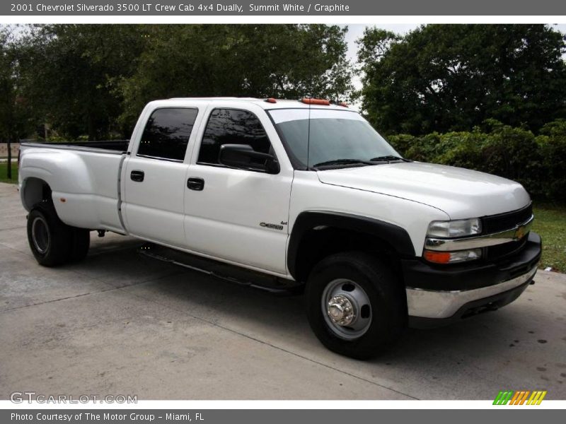 Summit White / Graphite 2001 Chevrolet Silverado 3500 LT Crew Cab 4x4 Dually