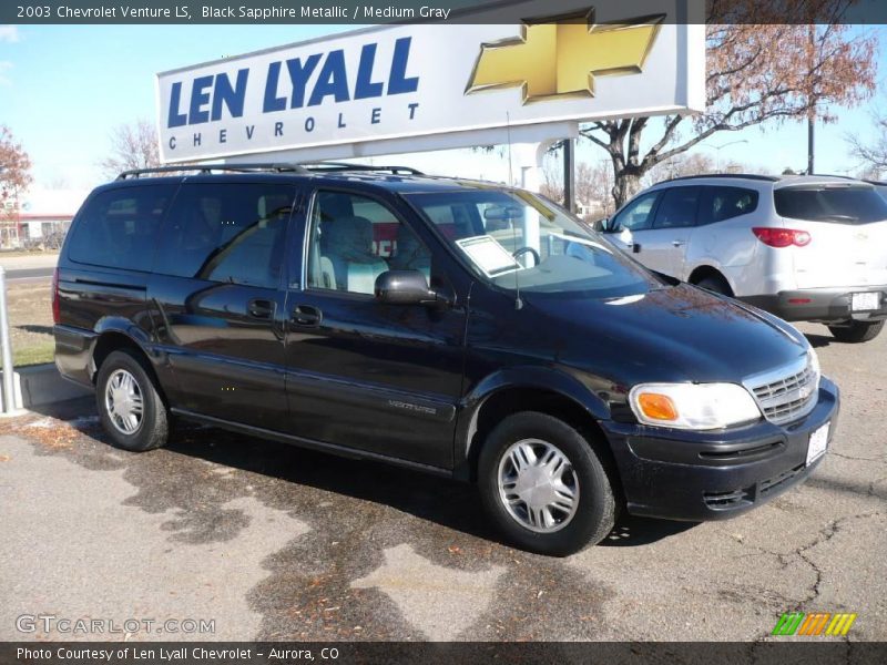 Black Sapphire Metallic / Medium Gray 2003 Chevrolet Venture LS