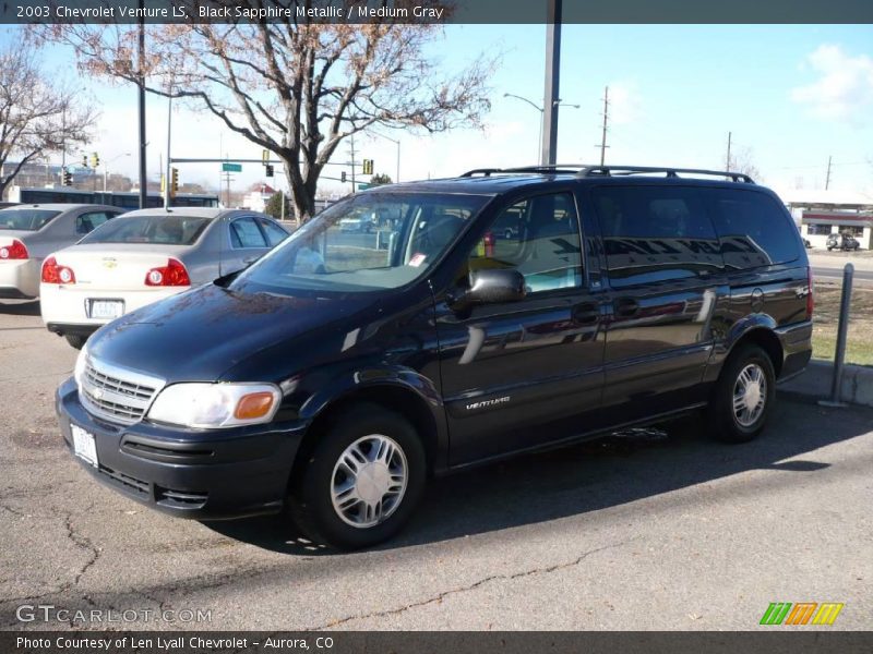 Black Sapphire Metallic / Medium Gray 2003 Chevrolet Venture LS