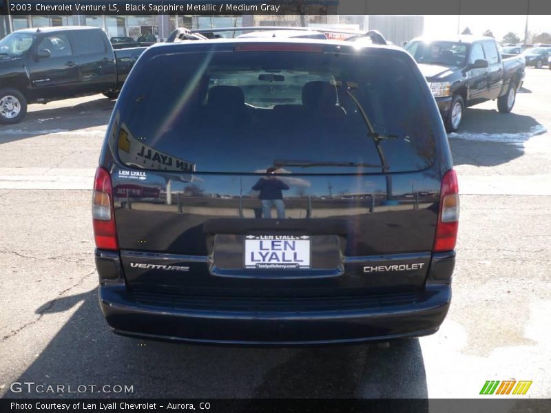 Black Sapphire Metallic / Medium Gray 2003 Chevrolet Venture LS