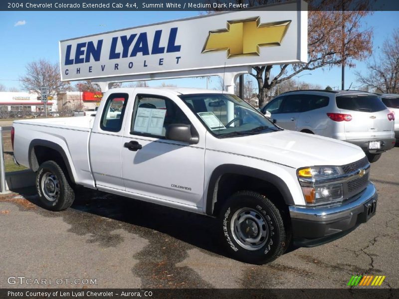 Summit White / Medium Dark Pewter 2004 Chevrolet Colorado Extended Cab 4x4