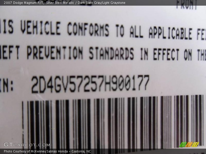 Silver Steel Metallic / Dark Slate Gray/Light Graystone 2007 Dodge Magnum R/T