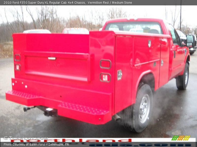 Vermillion Red / Medium Stone 2010 Ford F350 Super Duty XL Regular Cab 4x4 Chassis