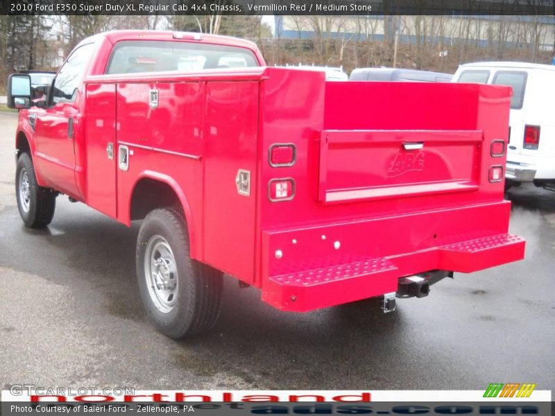Vermillion Red / Medium Stone 2010 Ford F350 Super Duty XL Regular Cab 4x4 Chassis