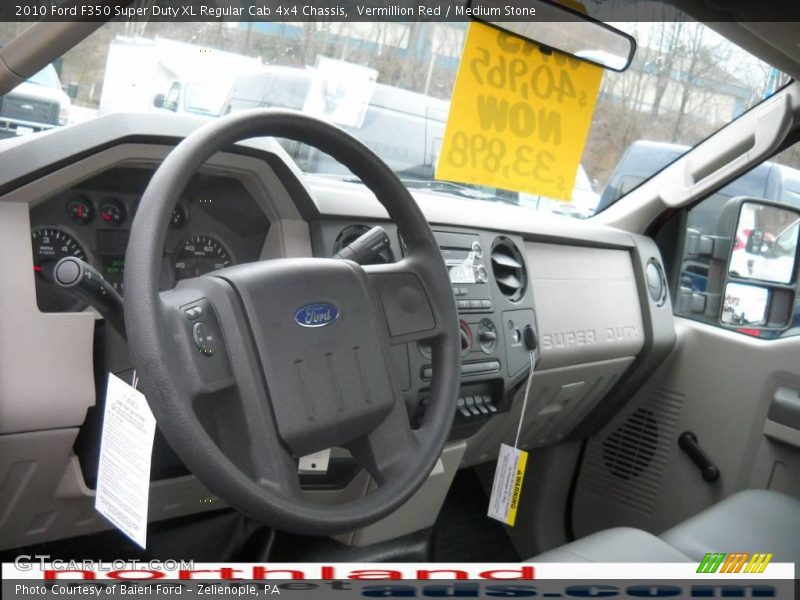 Vermillion Red / Medium Stone 2010 Ford F350 Super Duty XL Regular Cab 4x4 Chassis