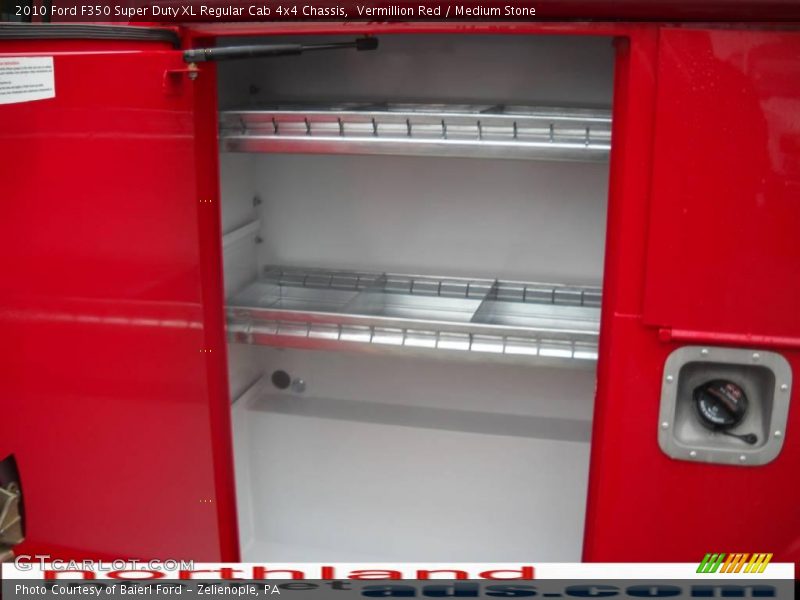Vermillion Red / Medium Stone 2010 Ford F350 Super Duty XL Regular Cab 4x4 Chassis