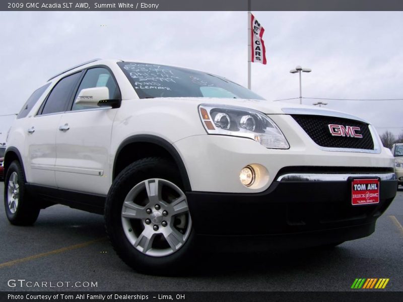 Summit White / Ebony 2009 GMC Acadia SLT AWD