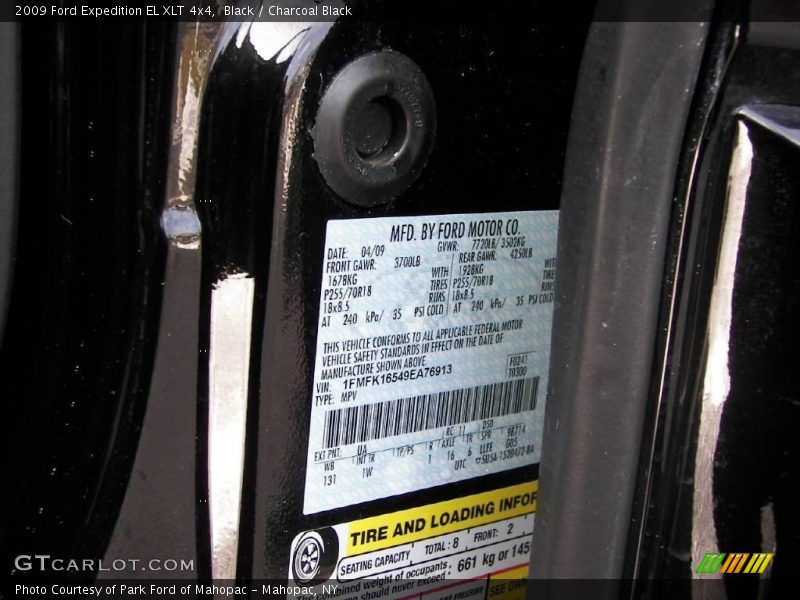 Black / Charcoal Black 2009 Ford Expedition EL XLT 4x4