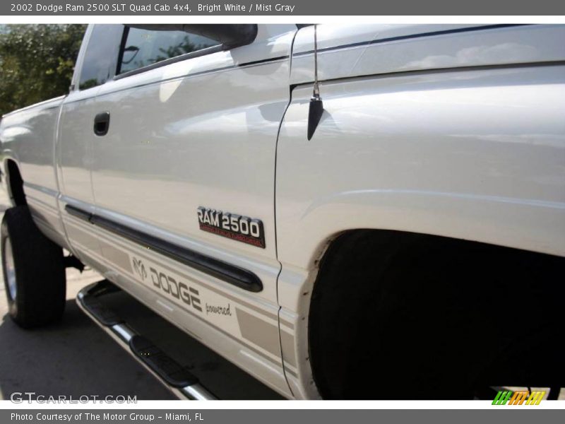 Bright White / Mist Gray 2002 Dodge Ram 2500 SLT Quad Cab 4x4
