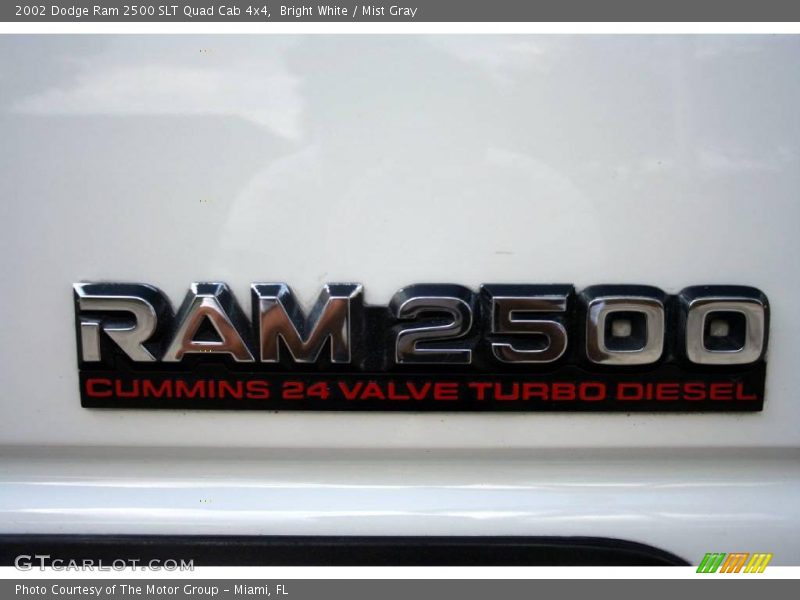 Bright White / Mist Gray 2002 Dodge Ram 2500 SLT Quad Cab 4x4
