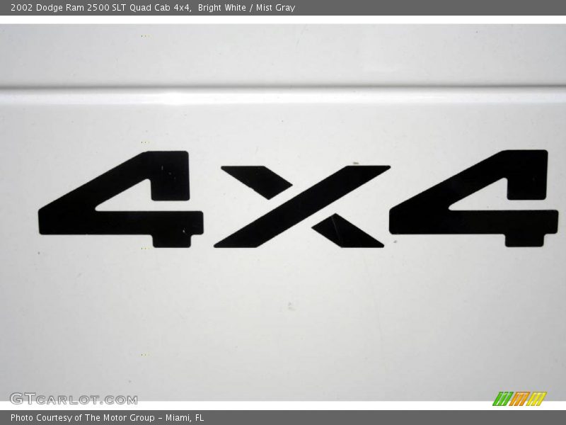 Bright White / Mist Gray 2002 Dodge Ram 2500 SLT Quad Cab 4x4