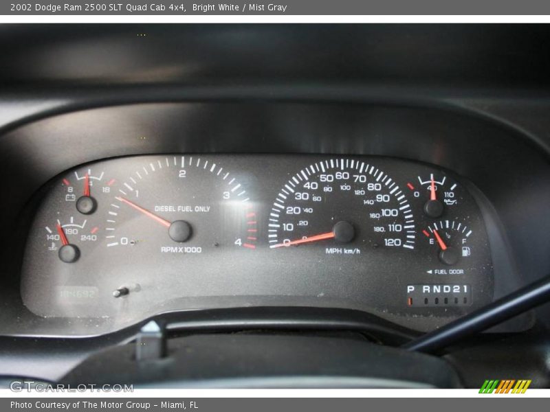 Bright White / Mist Gray 2002 Dodge Ram 2500 SLT Quad Cab 4x4