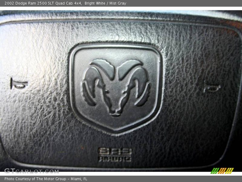 Bright White / Mist Gray 2002 Dodge Ram 2500 SLT Quad Cab 4x4