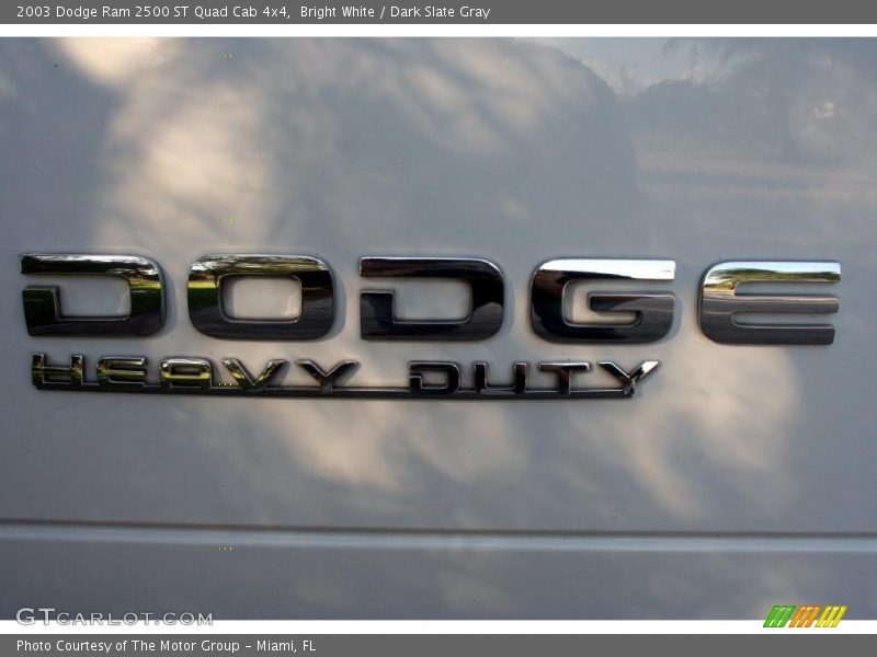 Bright White / Dark Slate Gray 2003 Dodge Ram 2500 ST Quad Cab 4x4