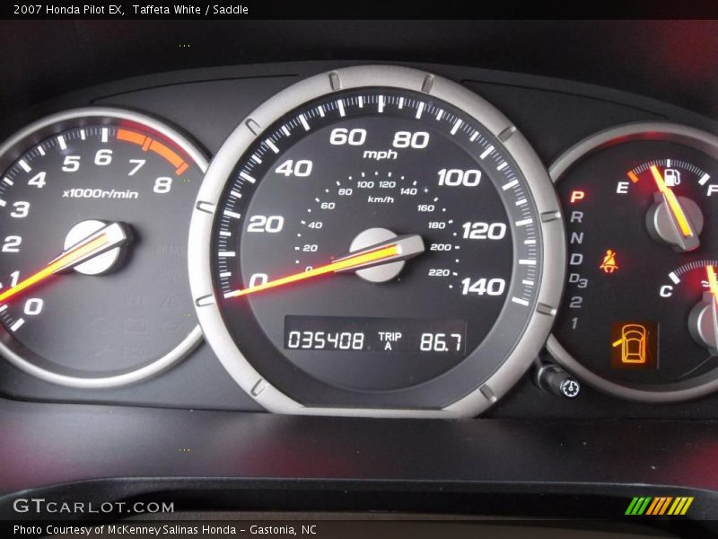 Taffeta White / Saddle 2007 Honda Pilot EX