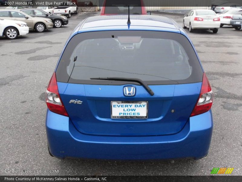 Vivid Blue Pearl / Black 2007 Honda Fit