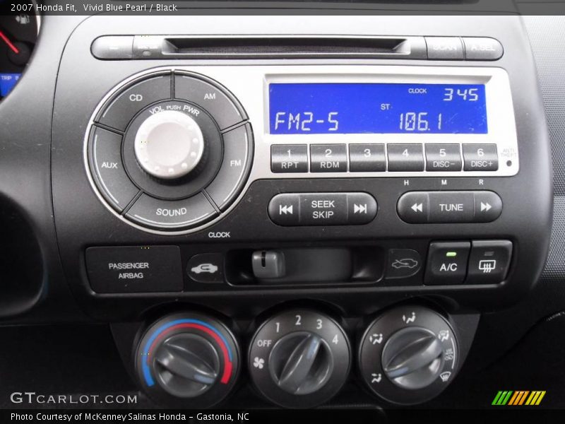 Vivid Blue Pearl / Black 2007 Honda Fit
