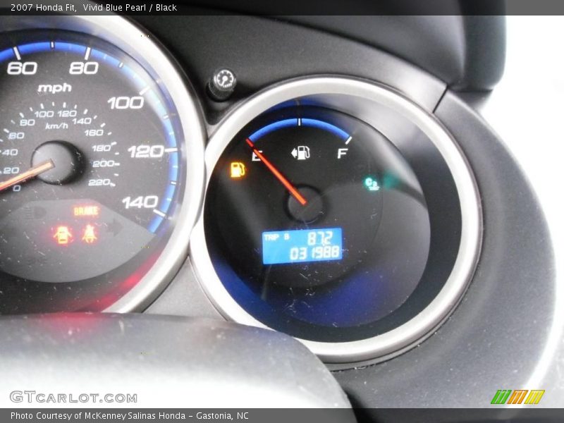 Vivid Blue Pearl / Black 2007 Honda Fit