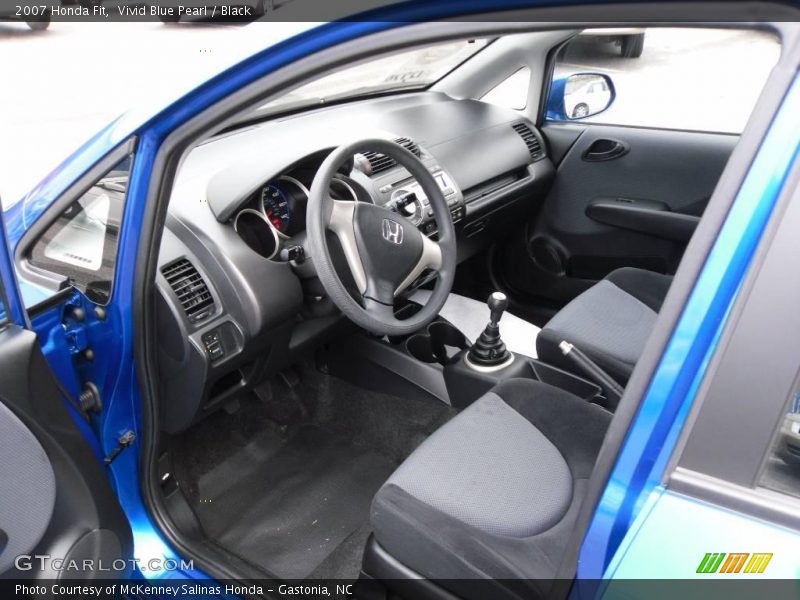 Vivid Blue Pearl / Black 2007 Honda Fit